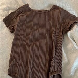 Ribbed Brown Women's Top